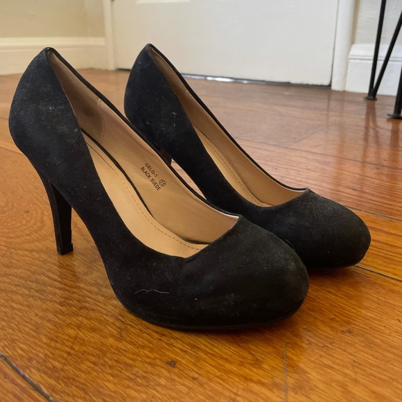 Black Suede Heels - Picture 1 of 4